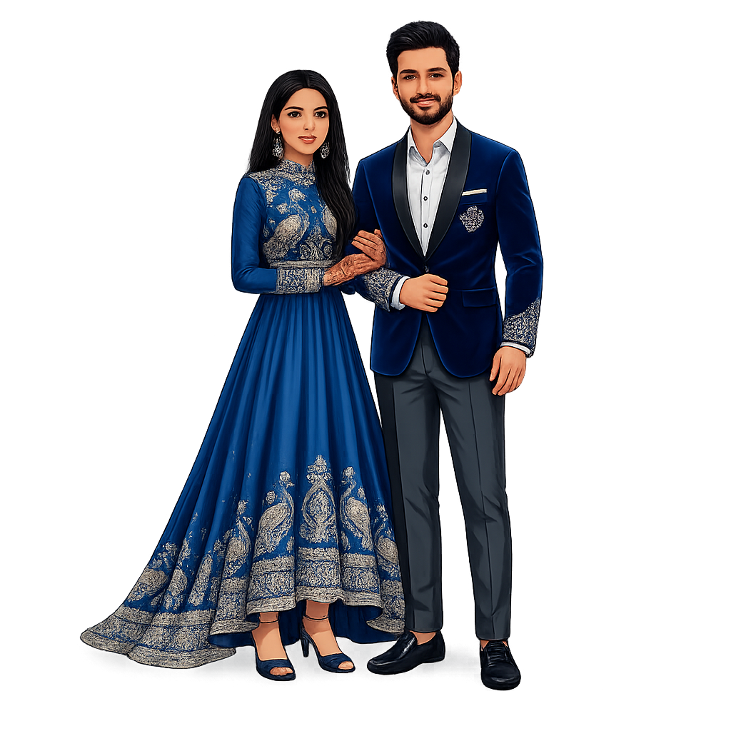 Couple Sangeet Illustration